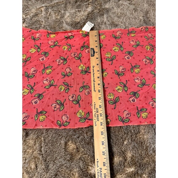 Vintage 90s Sarong Skirt Swim Coverup ONE SIZE Side Tie Neon Tropical Mini - Picture 6 of 6